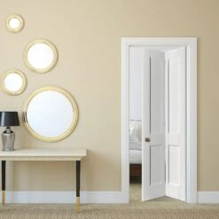 White Internal Bi-fold Primed Victorian Shaker 4 Panel Door (51787)