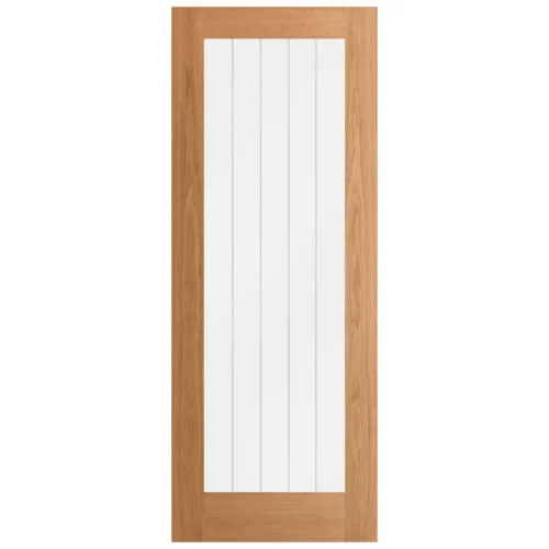 Oak Internal Fully Finished Pattern 10 Etched Obscure Lined Clear Glass Door (106416) -Oak Door Store 1628681019 65055200