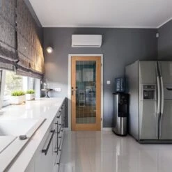 Oak Internal Fully Finished Pattern 10 Etched Obscure Lined Clear Glass Door (106416)