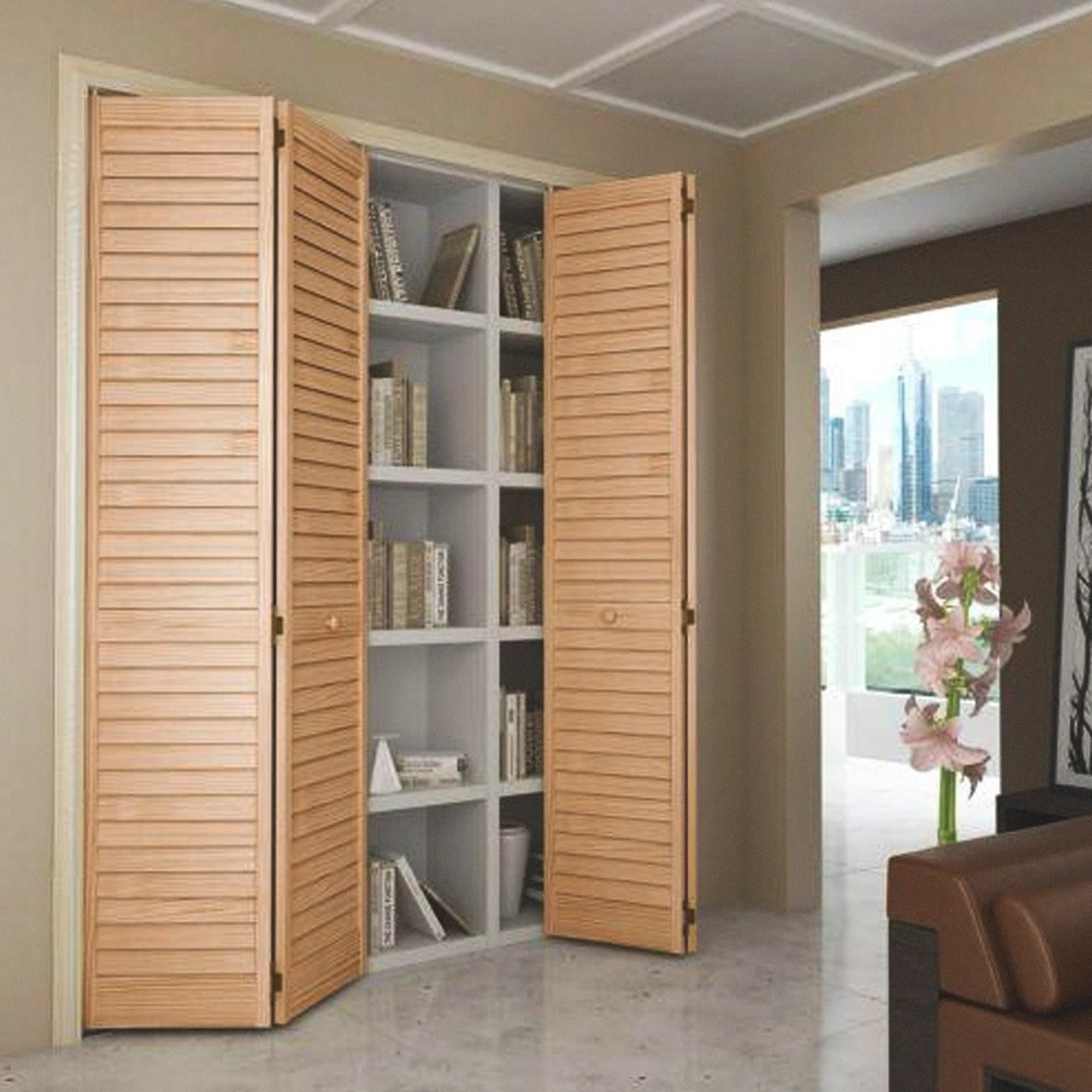 28mm Clear Pine Open Louvre Door 3 28mm Clear Pine Open Louvre Door - Image 3