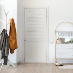 White Internal Painted Half-Shaker Louvre Wardrobe Cupboard Door (106424)
