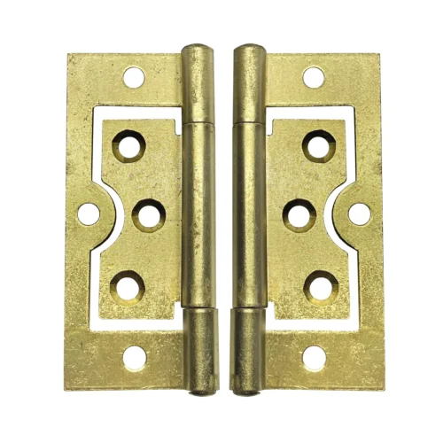 75mm Flush Hinge Pair - Brass Plated (84948)