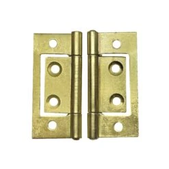 50mm Flush Hinge Pair - Brass Plated (84947)
