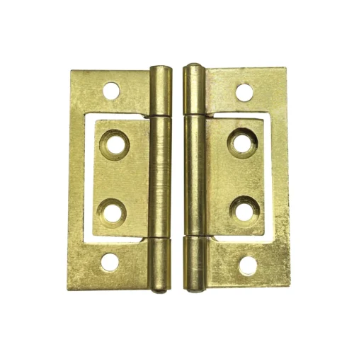 50mm Flush Hinge Pair - Brass Plated (84947)