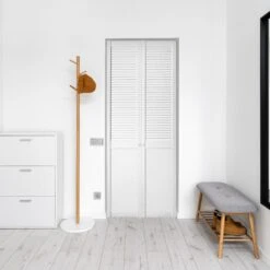 White Internal Painted Half-Shaker Louvre Wardrobe Cupboard Door (106424) -Oak Door Store 1637941878 36089800