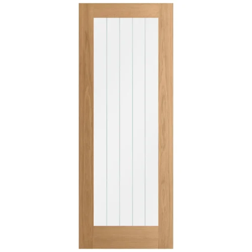 Oak Internal Unfinished Farley 1 Light Obscure Lined Clear Glass Door (107991) -Oak Door Store 1641820386 10883000
