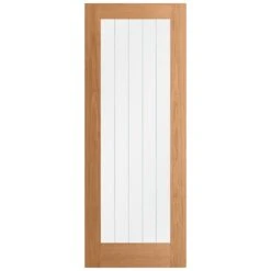 Oak Internal Fully Finished Farley 1 Light Obscure Lined Clear Glass Door (108310) -Oak Door Store 1641820419 66595200
