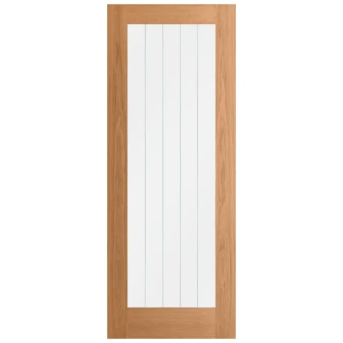 Oak Internal Fully Finished Farley 1 Light Obscure Lined Clear Glass Door (108310) -Oak Door Store 1641820419 66595200