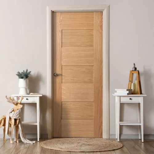 Oak Internal Fully Finished Edison 7 Panel FD30 Fire Door (108072)