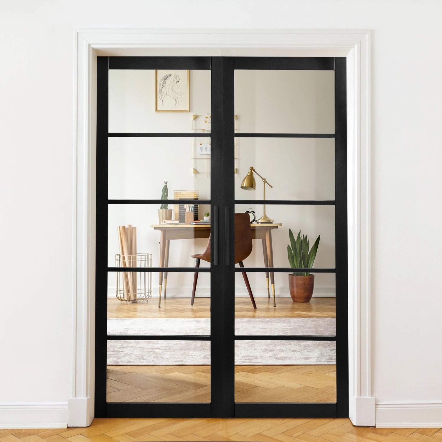 Graphite Black Internal Fully Finished Industrial Studio 5 Light Clear Glass Door (105836) 6 Graphite Black Internal Fully Finished Industrial Studio 5 Light Clear Glass Door (105836) - Image 6