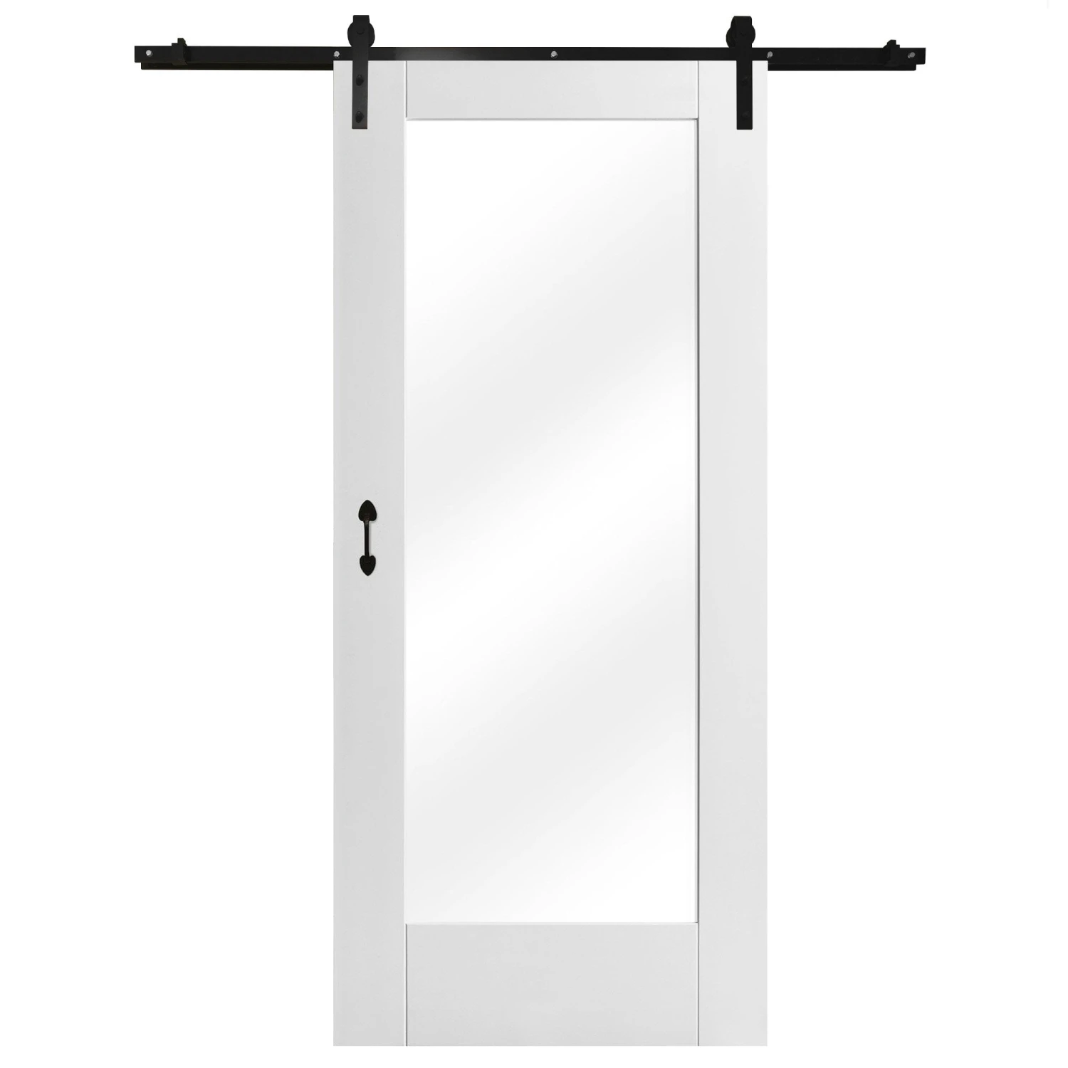 White Internal Primed Pattern 10 Industrial Track Sliding 1 Light Clear Glass Door (108434) 2 White Internal Primed Pattern 10 Industrial Track Sliding 1 Light Clear Glass Door (108434) - Image 2