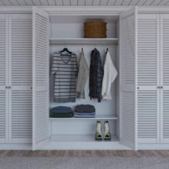 28mm White Painted Open Louvre Door -Oak Door Store 1643630375 01778500