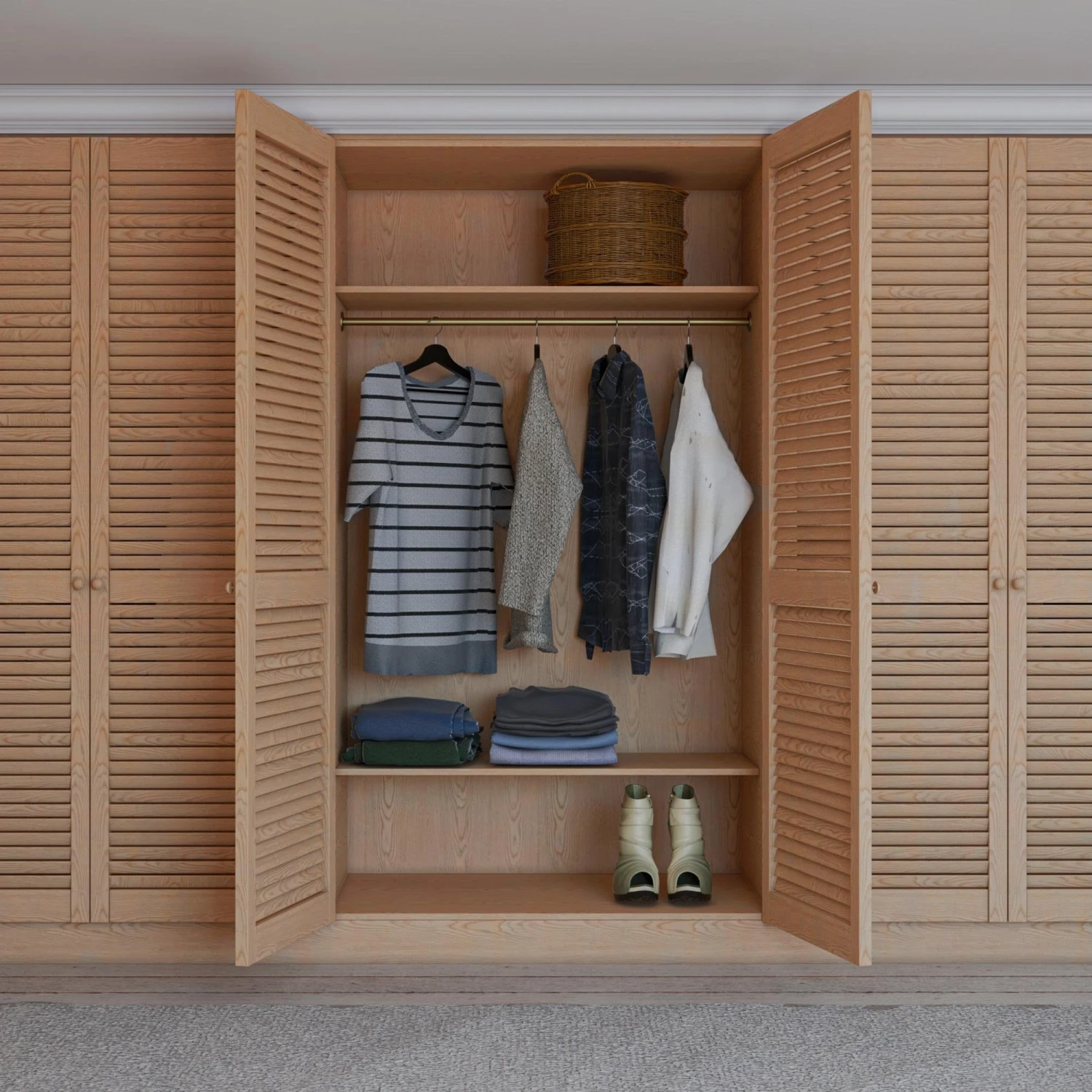 28mm Clear Pine Open Louvre Door 6 28mm Clear Pine Open Louvre Door - Image 6