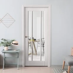 White Internal Primed Toledo 3 Light Clear Glass Door (51789)