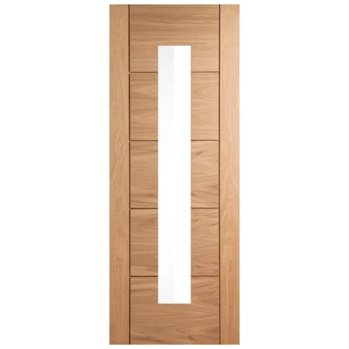 Oak Internal Unfinished Parma 1 Light Clear Glass Door (106922) -Oak Door Store 1646406611 18327600