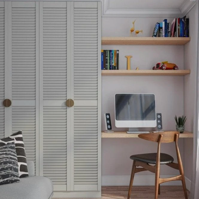 28mm Silk Grey Painted Open Louvre Door 2 28mm Silk Grey Painted Open Louvre Door - Image 2