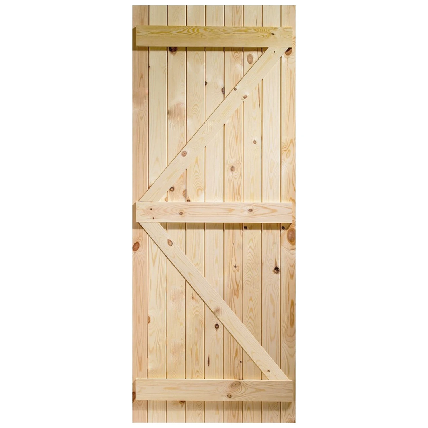 External Solid Pine Unfinished Ledged And Braced Gate (LOLLB) 4 External Solid Pine Unfinished Ledged And Braced Gate (LOLLB) - Image 4