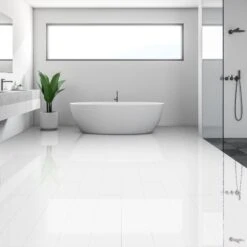 White - Lustre SPC 6mm High Gloss Rigid Core Vinyl Flooring (109179)