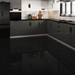 Black - Lustre SPC 6mm High Gloss Rigid Core Vinyl Flooring (109180)