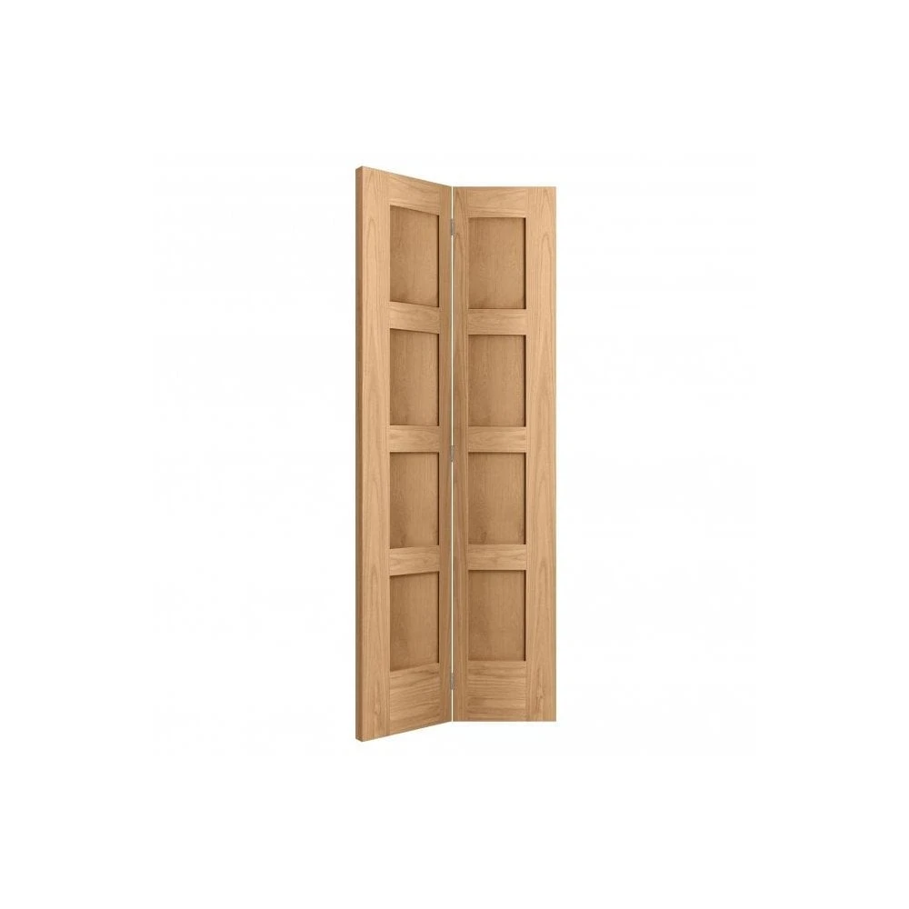 Oak Internal Unfinished Bi-fold Shaker 4 Panel Door (108133) 2 Oak Internal Unfinished Bi-fold Shaker 4 Panel Door (108133) - Image 2