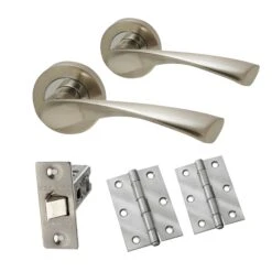 Intelligent Hardware Designer Twist Dual Finish Door Handle Set - Polished Chrome And Satin Nickel (74191)