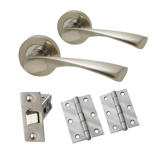 Intelligent Hardware Designer Twist Dual Finish Door Handle Set - Polished Chrome And Satin Nickel (74191)