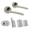 Designer Zoom Bathroom Lever On Round Rose Handle Set - Polished Chrome And Satin Nickel (108024)