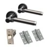 Premium Enterprise Lever On Round Rose Handle Set - Black Nickel And Polished Chrome (46327)