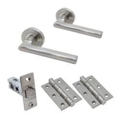 Premium Matiz Lever On Round Rose Handle Set - Two-Tone Nickel (76722)