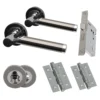 Premium Enterprise Lever On Round Rose Bathroom Handle Set - Black Nickel And Polished Chrome (46510)