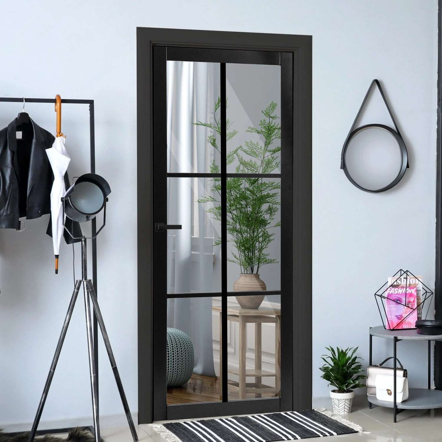 Graphite Black Internal Fully Finished Industrial Studio 6 Light Clear Glass Door (108315) 1 Graphite Black Internal Fully Finished Industrial Studio 6 Light Clear Glass Door (108315)