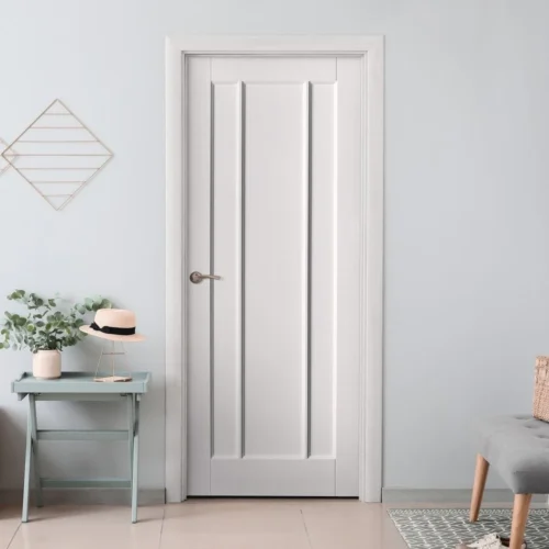 White Internal Primed Toledo 3 Panel Fire Door (115601)