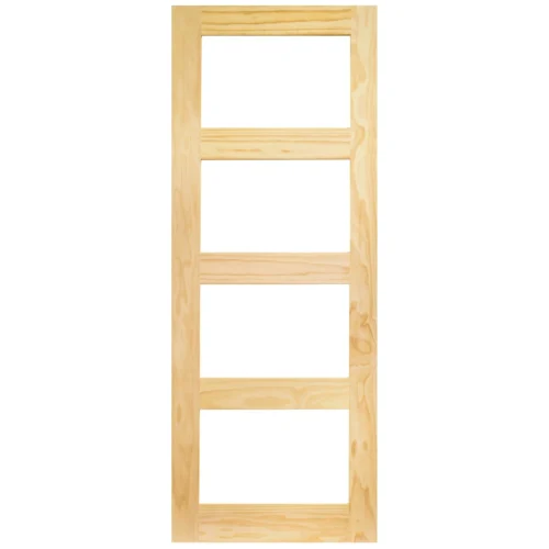 Clear Pine Internal Unfinished Shaker 4 Light Clear Glass Door (93645) -Oak Door Store 1671616939 99574000