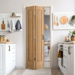 Oak Internal Unfinished Bi-fold Pattern 10 2 Panel Door (108135)