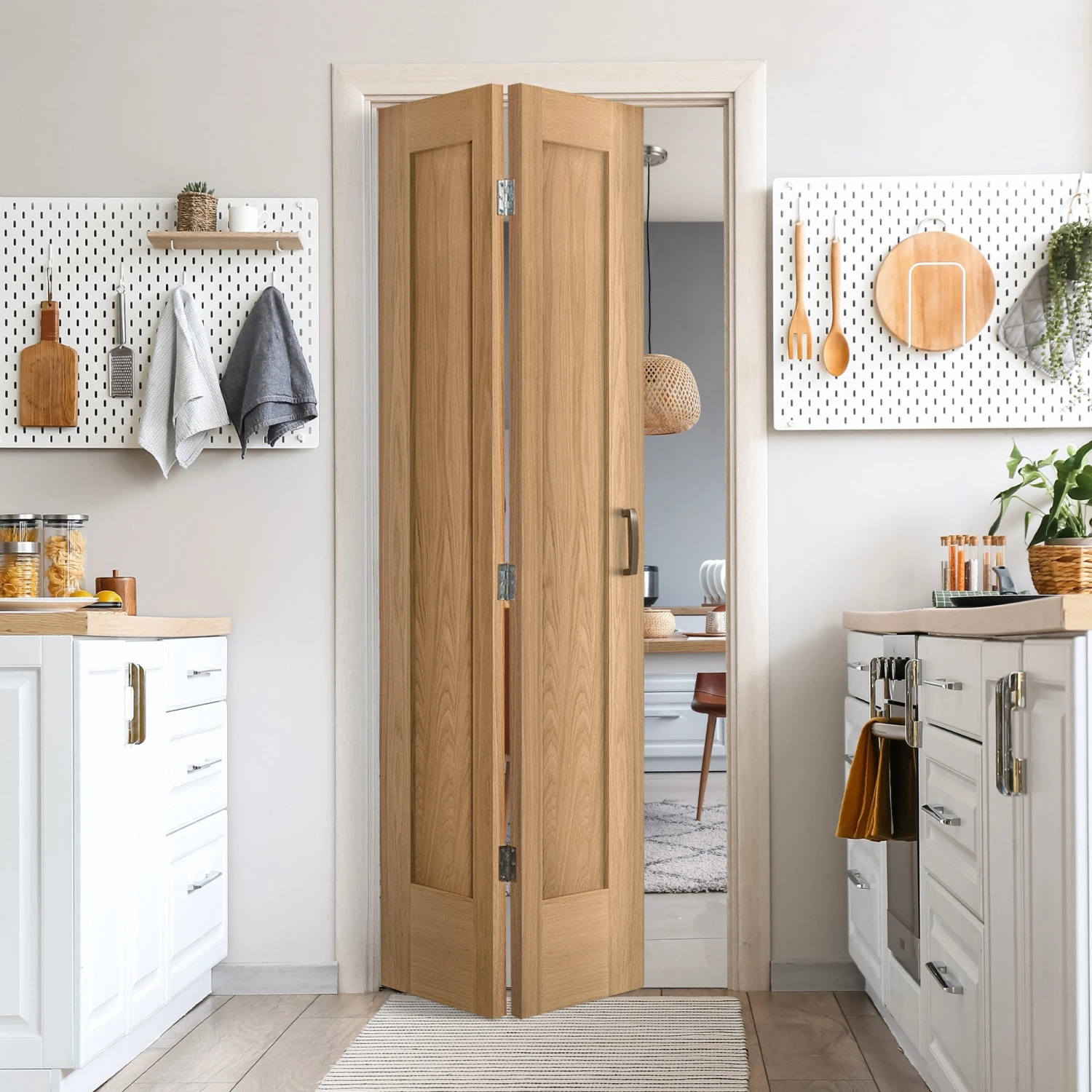 Oak Internal Unfinished Bi-fold Pattern 10 2 Panel Door (108135) 1 Oak Internal Unfinished Bi-fold Pattern 10 2 Panel Door (108135)