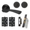 Twist Internal Bathroom Lever Handle On Round Rose Pack - Matt Black (116752)
