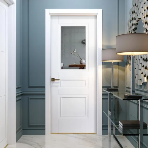 White Internal Primed Elegance Henley 2 Panel 1 Light Clear Glass Door (117398)