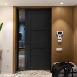 Black Internal Fully Finished Industrial Studio 3 Panel FD30 Fire Door (117819)