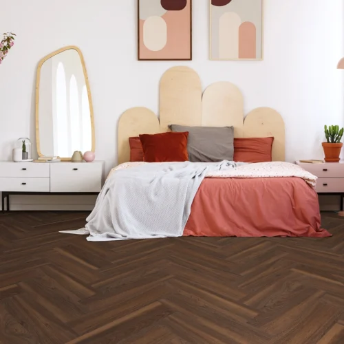 Walnut - Lifestyle SPC Herringbone 5.5mm Rigid Core Vinyl Flooring (116796)