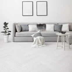 Misty White Oak - Lifestyle SPC Herringbone 5.5mm Rigid Core Vinyl Flooring (116792)