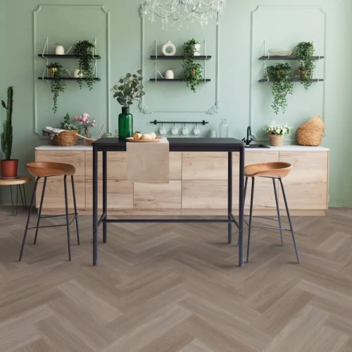 Weathered Oak - Lifestyle SPC Herringbone 5.5mm Rigid Core Vinyl Flooring (116793)