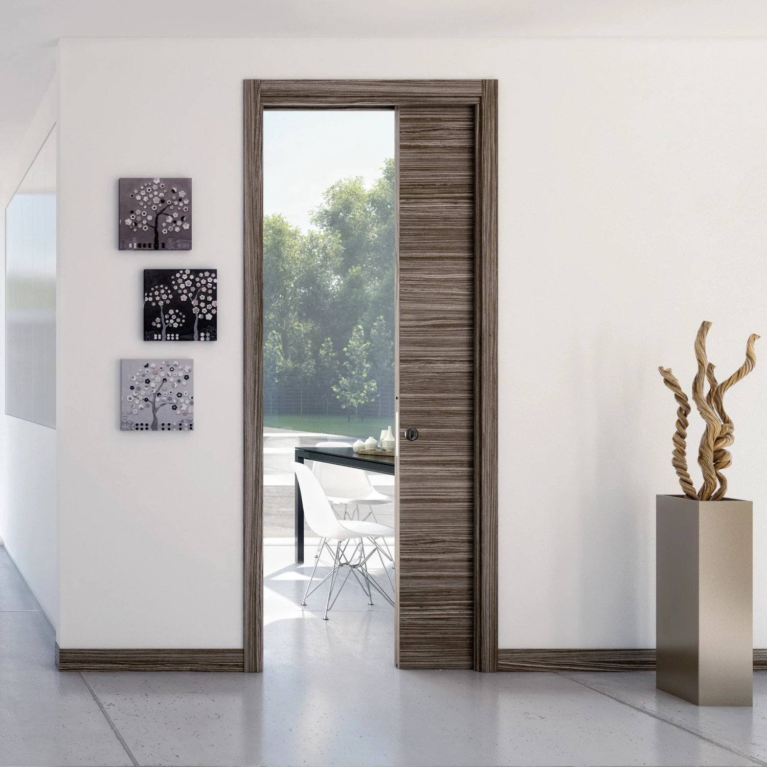 100mm Ermetika EvoKit Raw Wood Single Pocket Door System (118485) 1 100mm Ermetika EvoKit Raw Wood Single Pocket Door System (118485)