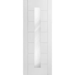 White Internal Primed Pedrena 1 Light Clear Glass Door (57566) -Oak Door Store 1683197731 26898900
