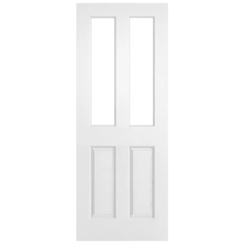 White Internal Primed Lifestyle Textured Square Top 2 Light Clear Glass Door (118973) -Oak Door Store 1683713438 32081300