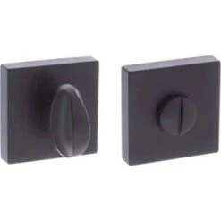 Atlantic Handles Forme WC Turn And Release On Minimal Square Rose - Matt Black (116703)