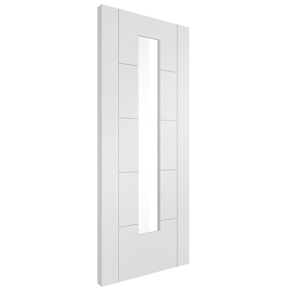 White Internal Primed Parma 1 Light Clear Glass Door (110294) 2 White Internal Primed Parma 1 Light Clear Glass Door (110294) - Image 2
