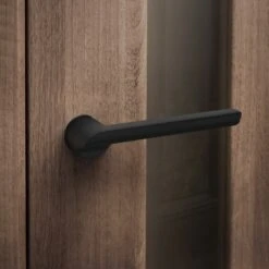 Studio Industrial Round Rose Lever Door Handle Set - Matt Black (307043) 10 Studio Industrial Round Rose Lever Door Handle Set - Matt Black (307043) -Oak Door Store 1688639274 84558200