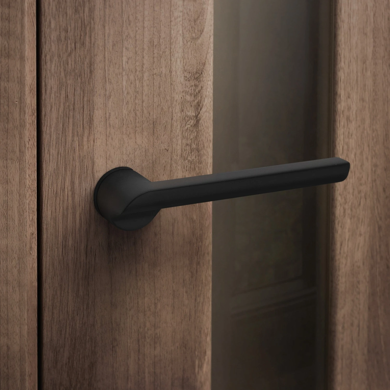Studio Industrial Round Rose Lever Door Handle Set - Matt Black (307043) 3 Studio Industrial Round Rose Lever Door Handle Set - Matt Black (307043) - Image 3