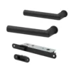 Studio Industrial Round Rose Lever Door Handle Set - Matt Black (307042)