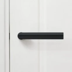 Studio Industrial Round Rose Lever Door Handle Set - Matt Black (307042) 8 Studio Industrial Round Rose Lever Door Handle Set - Matt Black (307042) -Oak Door Store 1688639474 72604200